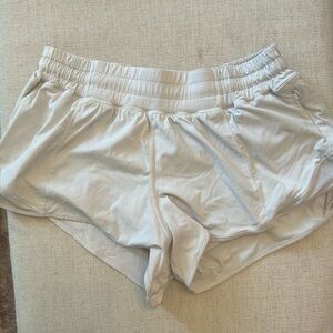 White lululemon hotty hot shorts size 6